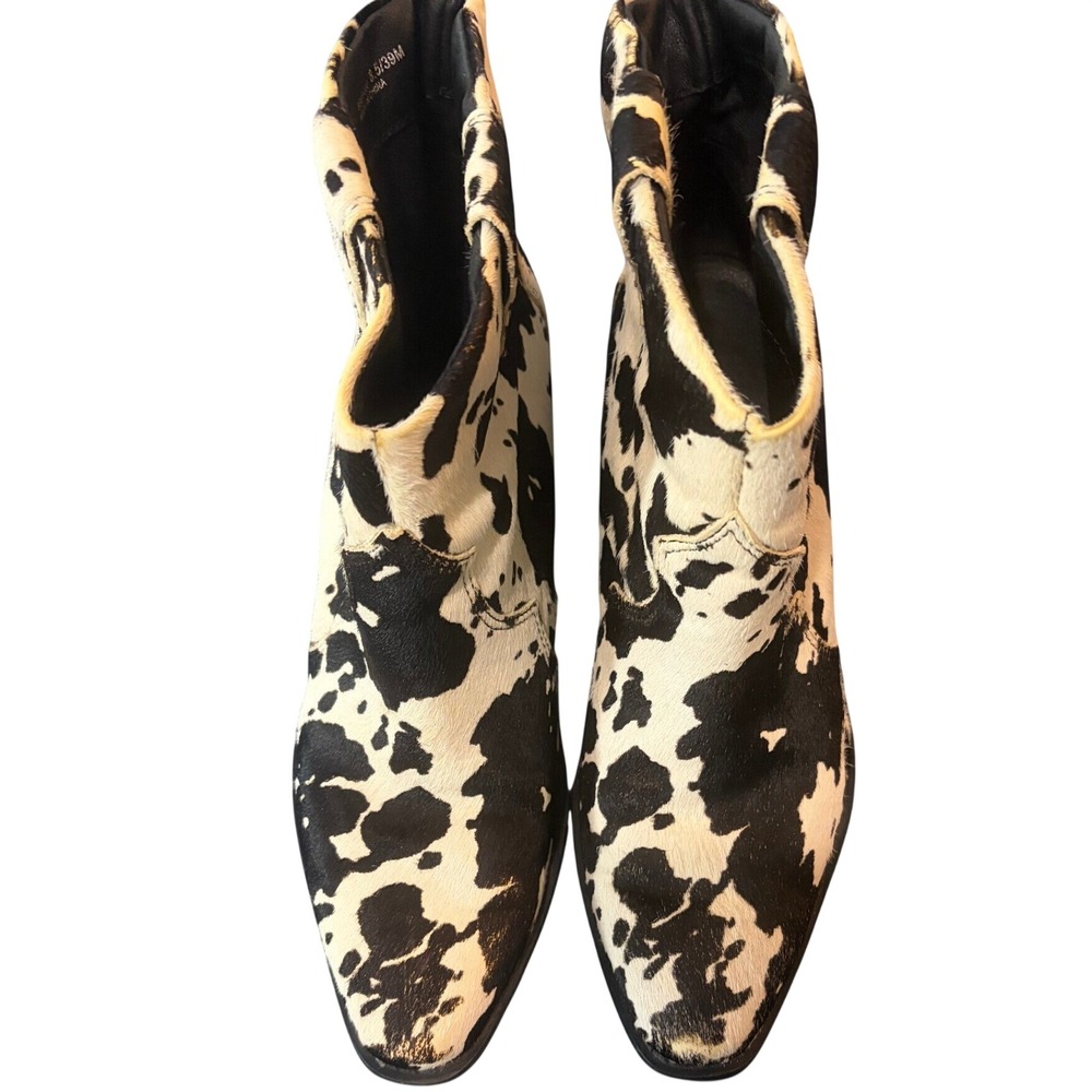 Chinese Laundry Bonnie Cow Print Ankle Boots Womens  Western Rodeo 8.5 Cowgirl